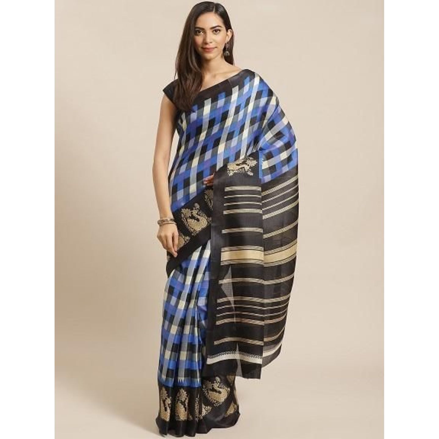 Latest Printed Mysore Silk Saree (Code: C1572817)
