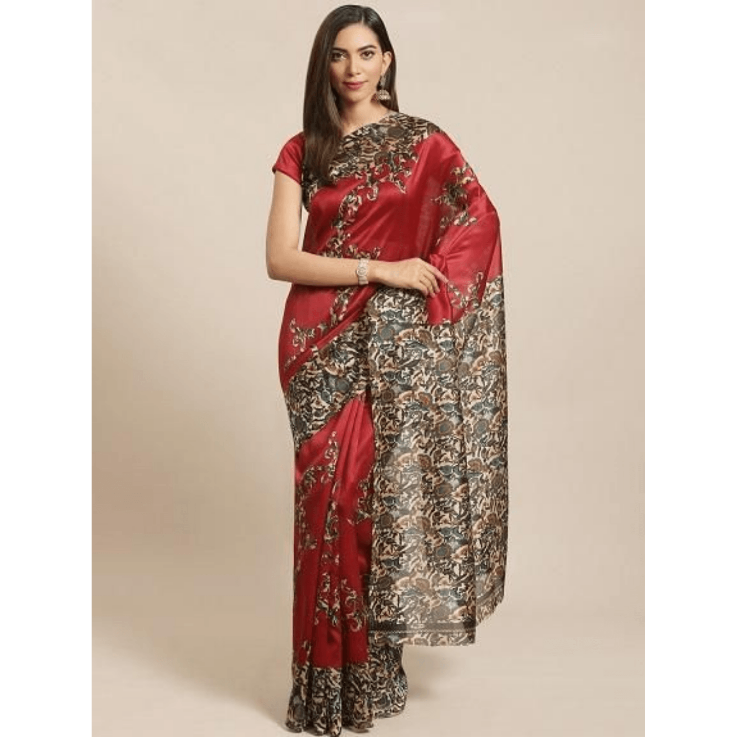 Latest Printed Mysore Silk Saree (Code: C1572814)