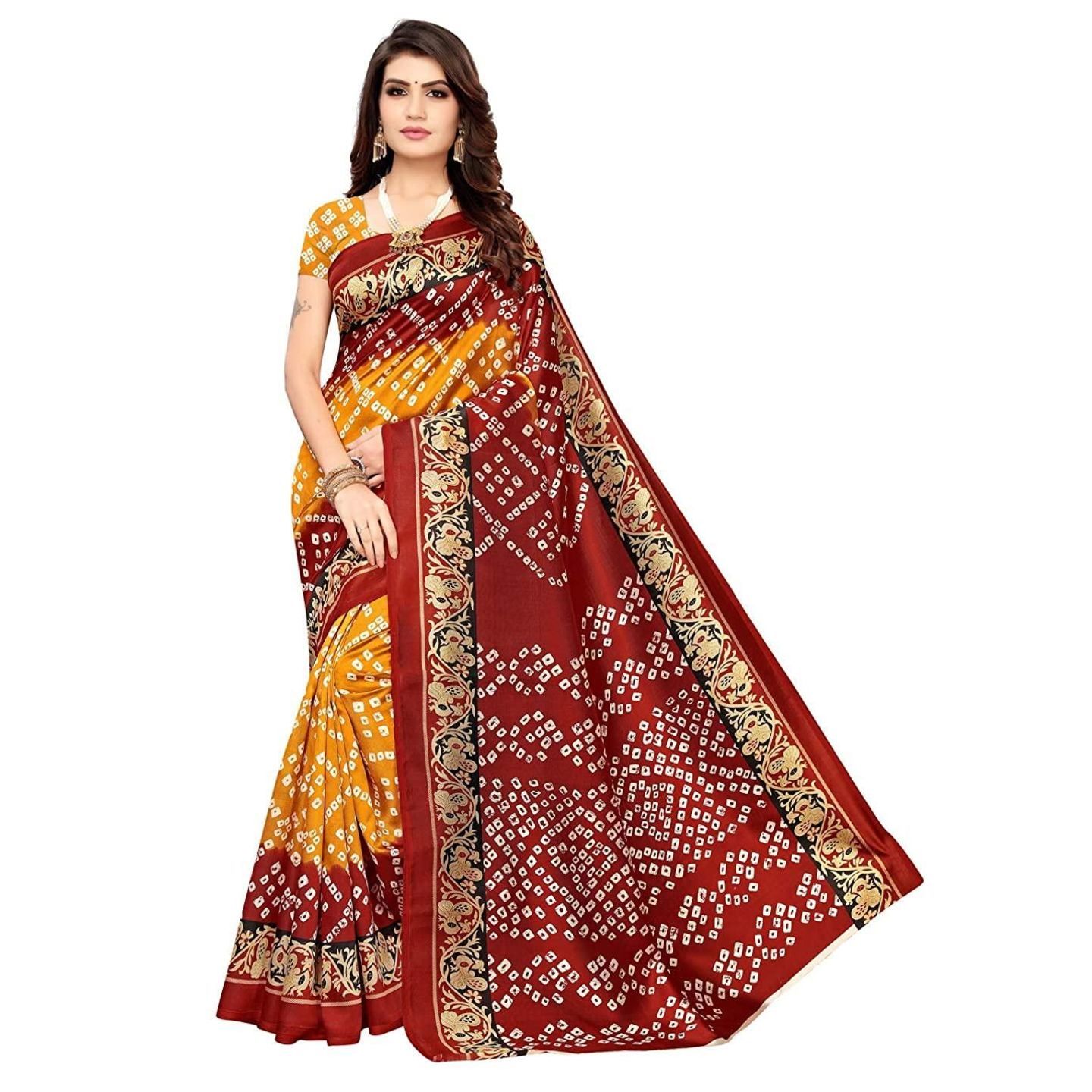 Adorable Printed Art Silk Saree (Code: C1436175)