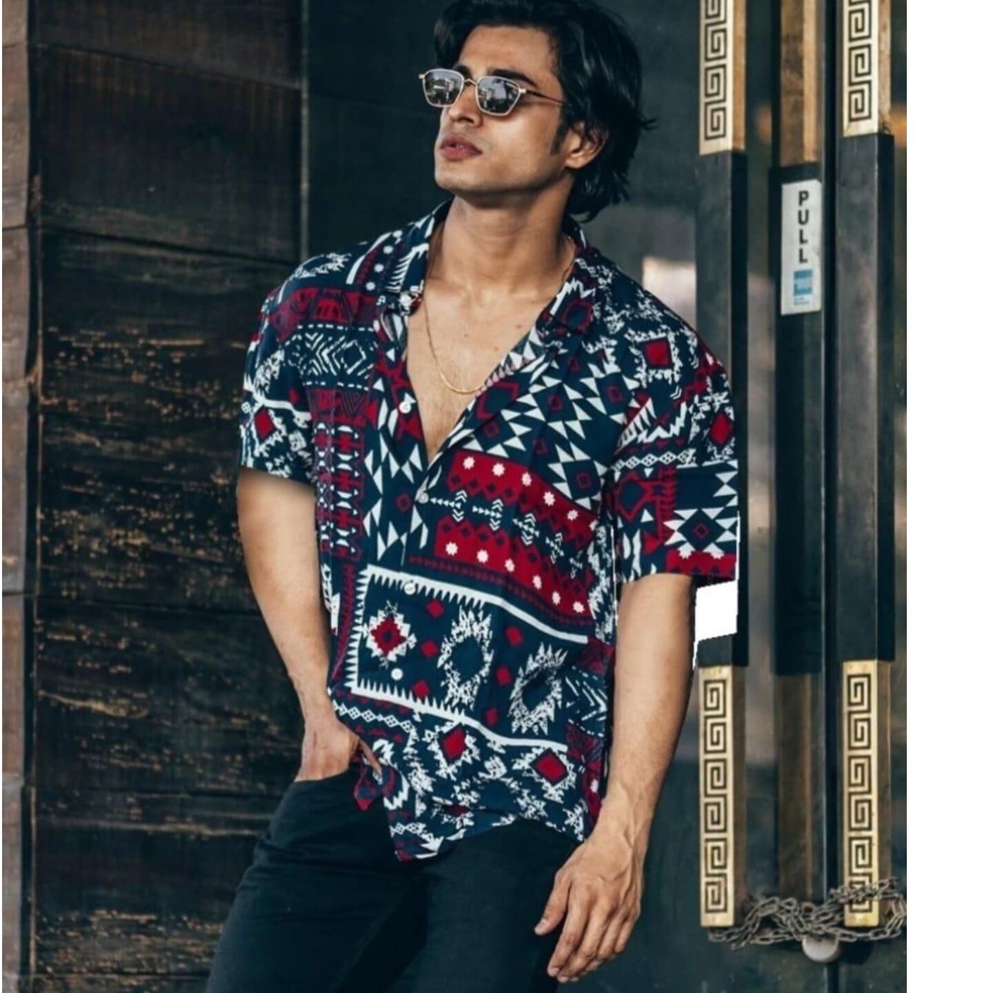 Rayon Printed Half Sleeves Regular Fit Mens Casual Shirt Code C2396615