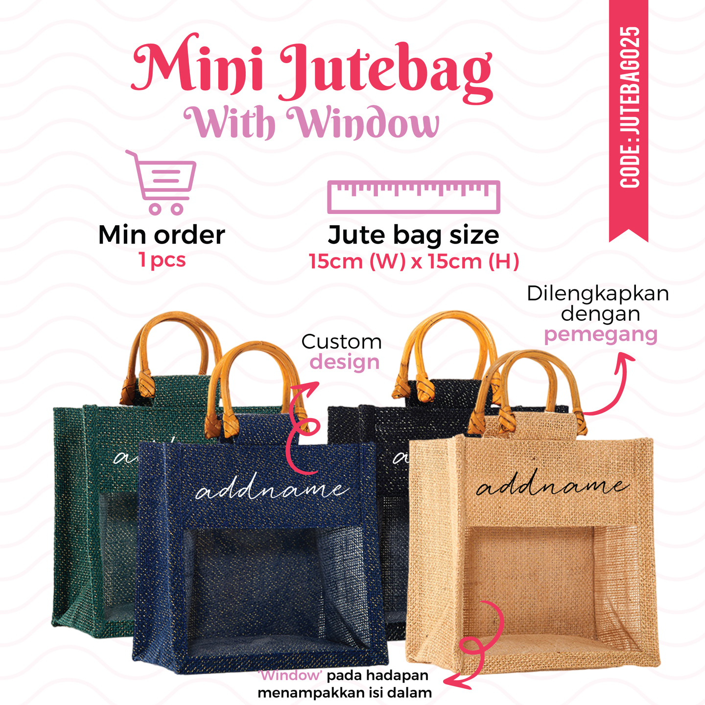 Mini Jute Bag With Window