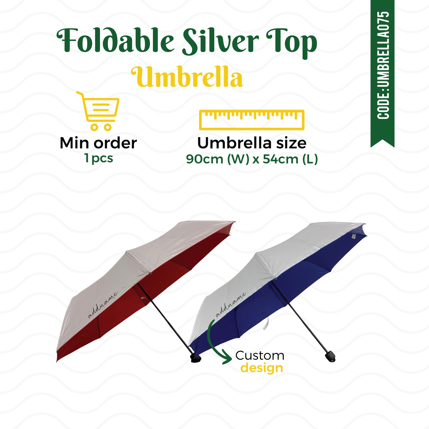 Foldable Silver Top Umbrella