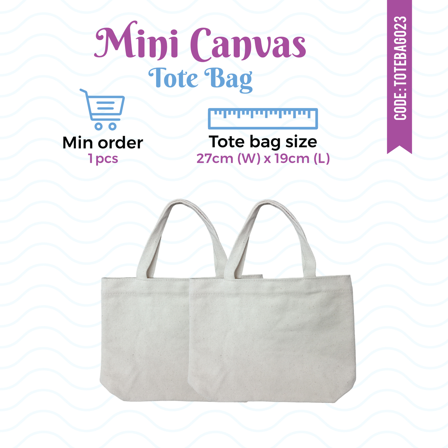 Mini Canvas Tote Bag