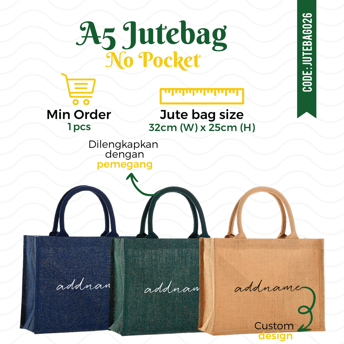 A5 Jute Bag No Pocket Shimmering