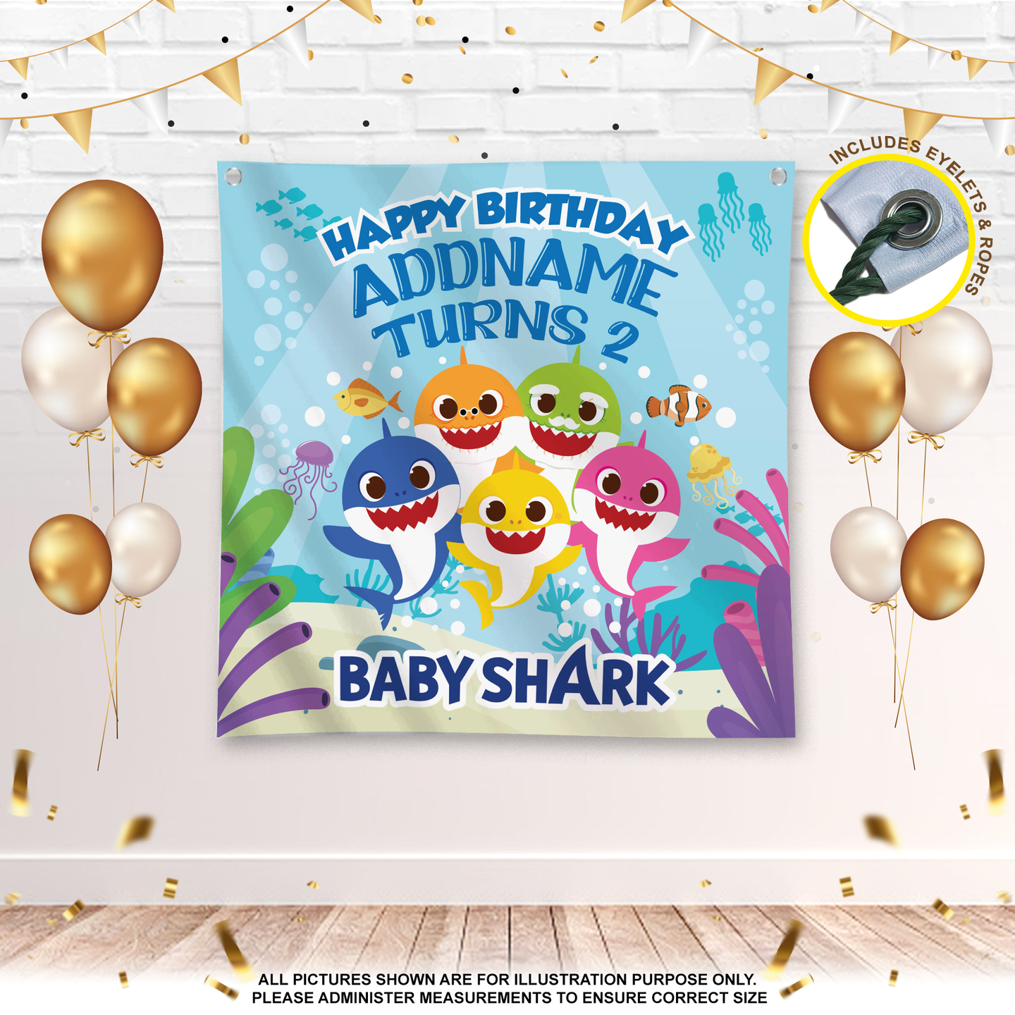 Birthday Banner Baby Shark