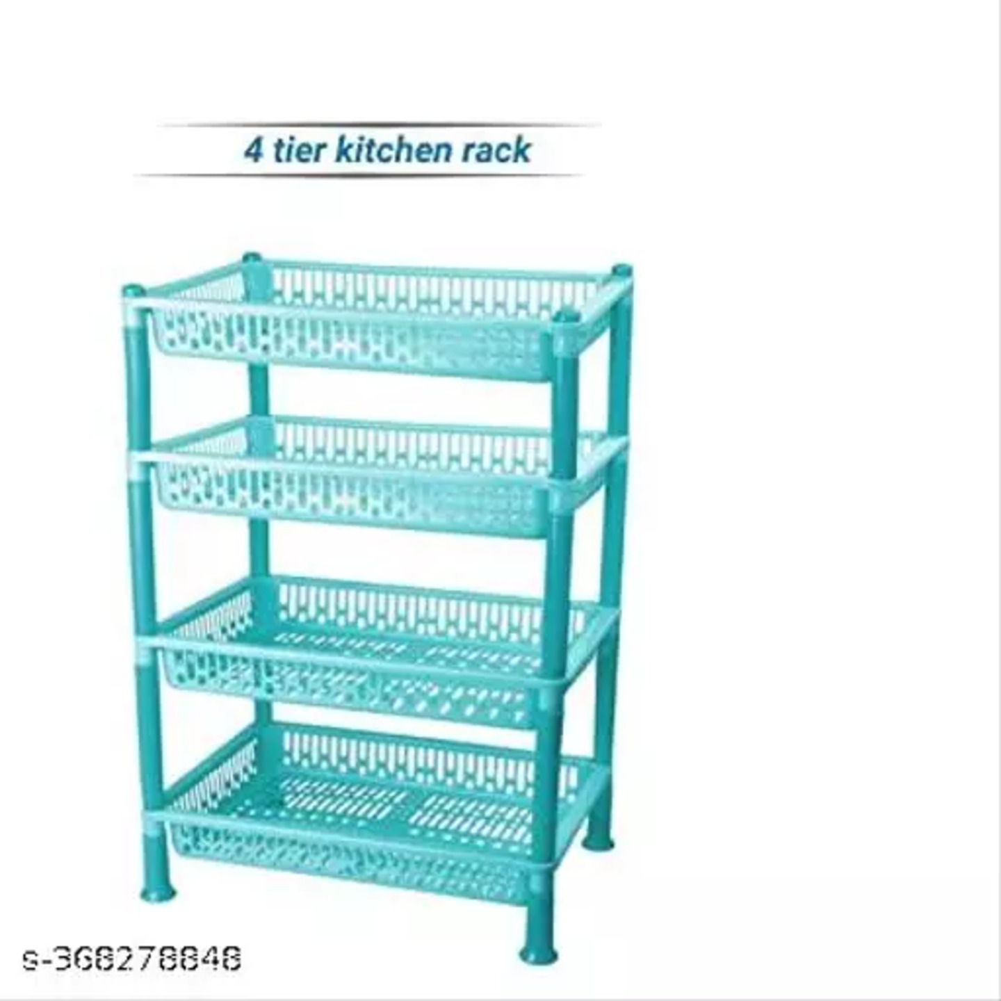 NEWON 4 Layer Kitchen Stand Fruits & Vegetable Rack Storage Stand Kitchen Holder & Organisation (Green)