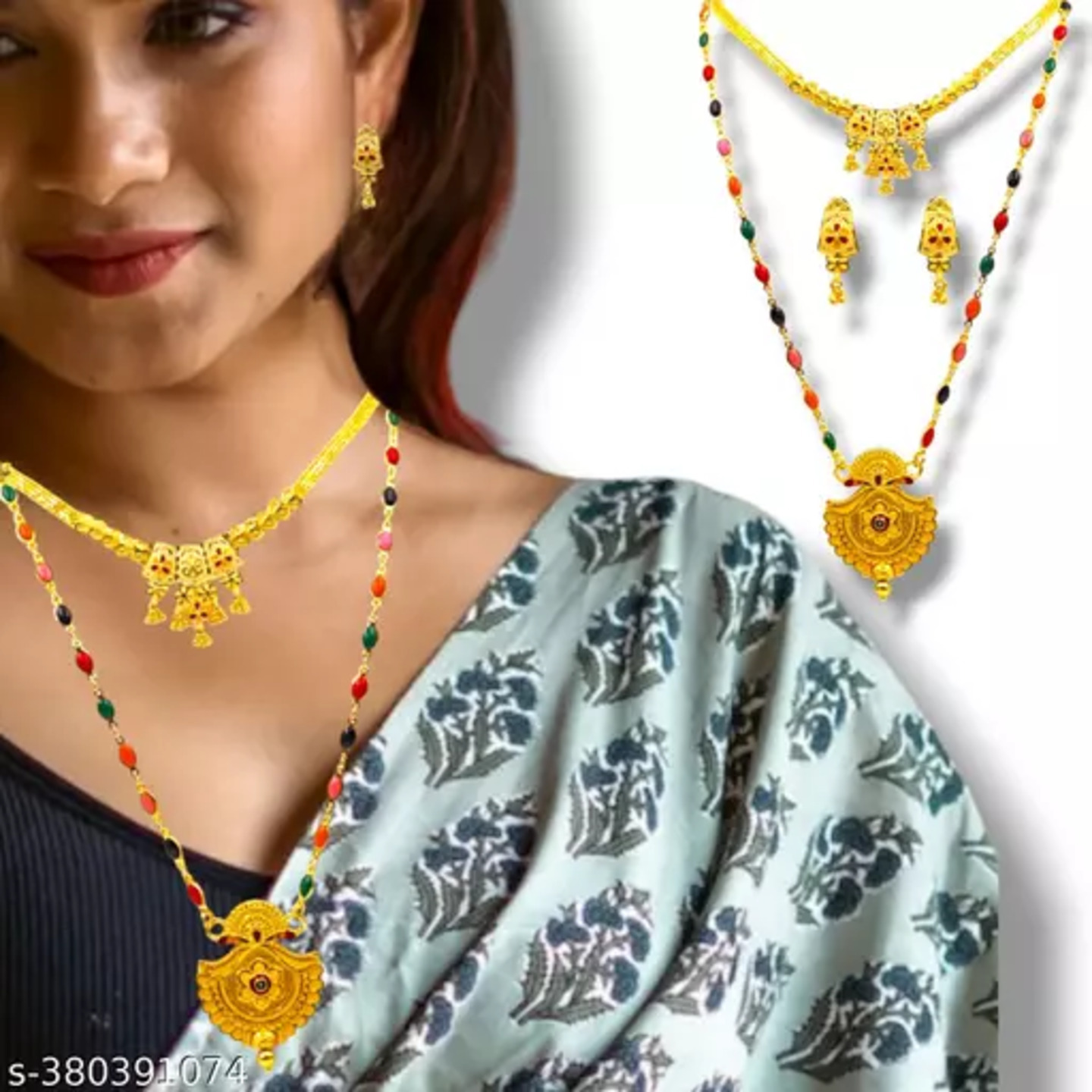 Light Weight Realgold Desing Gold Plated Neckless Jewellery Set