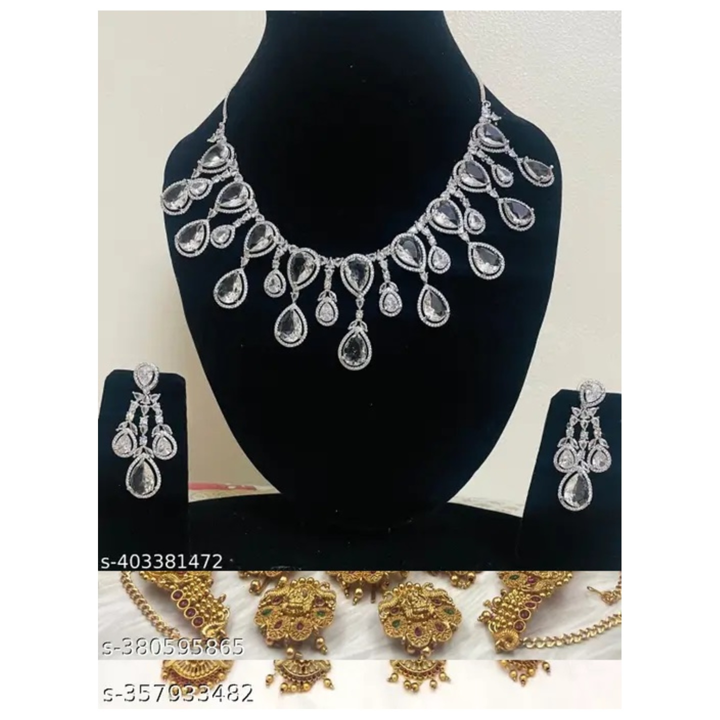 American Diamond White Colour Drop Beautiful Set