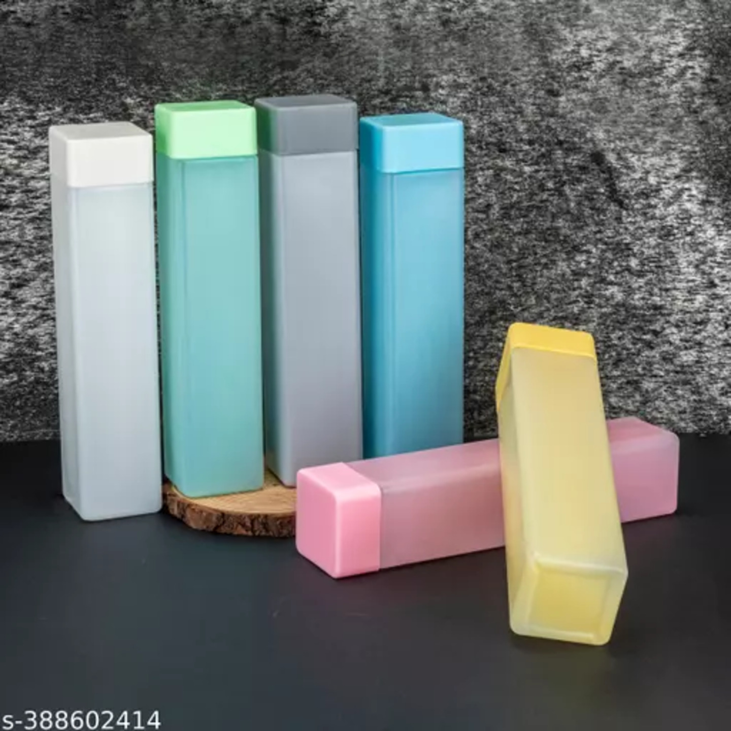 Plastic Fridge Square Water Bottle with Soft Mat Finish Watter bottles (1000ml , Square, pack of 6, Multicolor)
