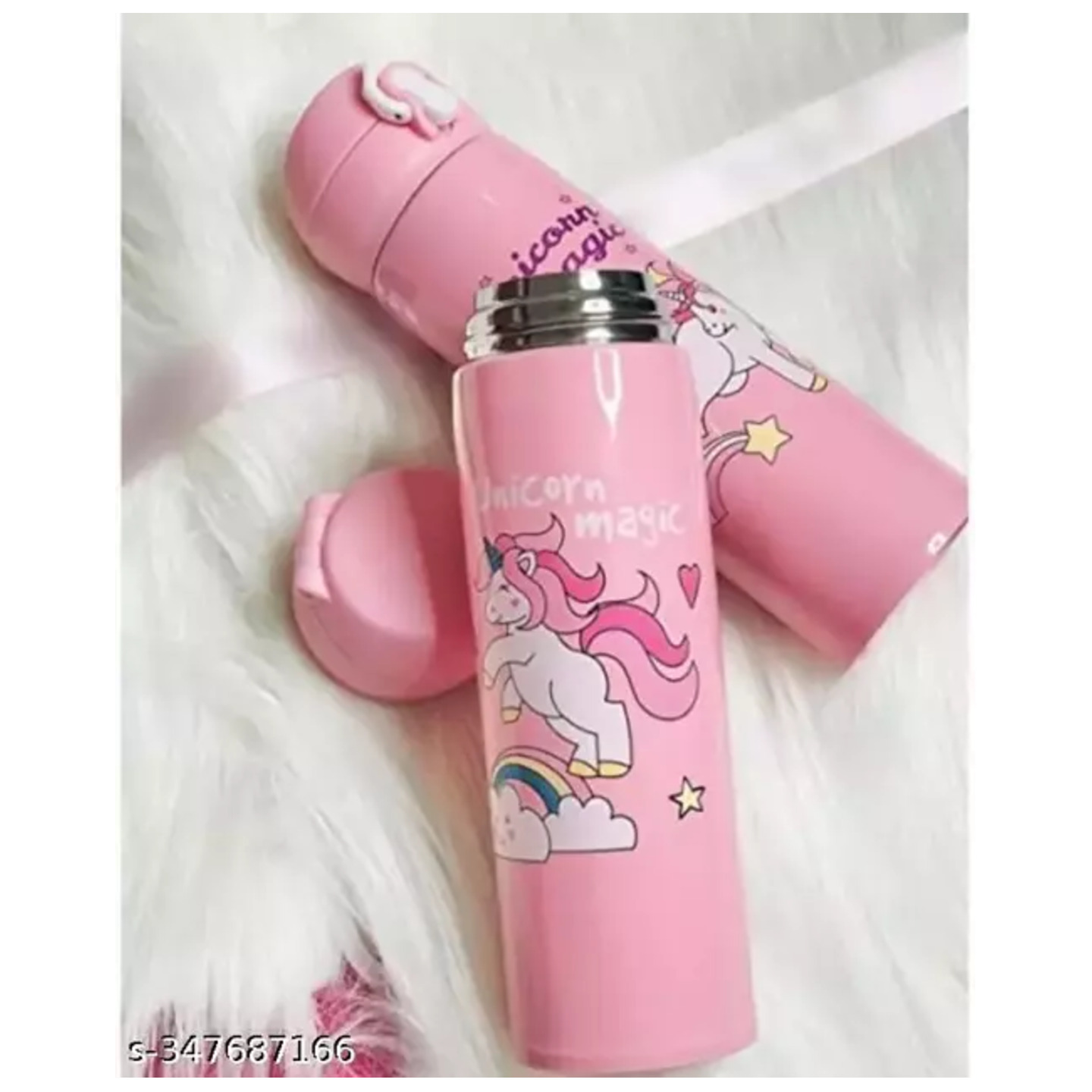 Unicorn Water Bottle for Kids/Flask/Insulated 500 ml Water Bottle (Pack of 1, Pink)