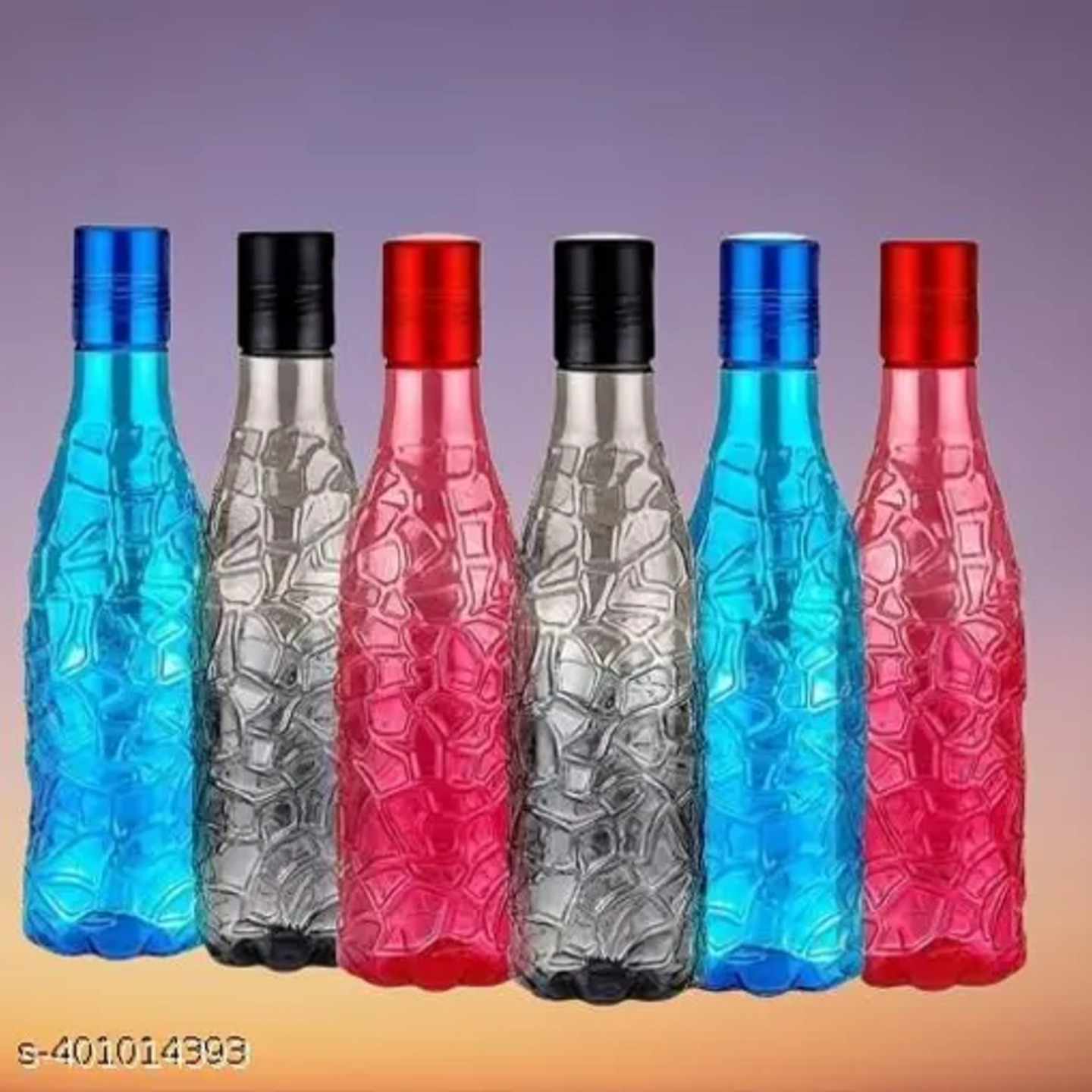 Plastic Fridge Water Bottle Set 6 For | Office Bottle | Gym Bottle | Home | Kitchen | Travel Bottle | Hiking | Treking Bottle Multicolour Set Of 6