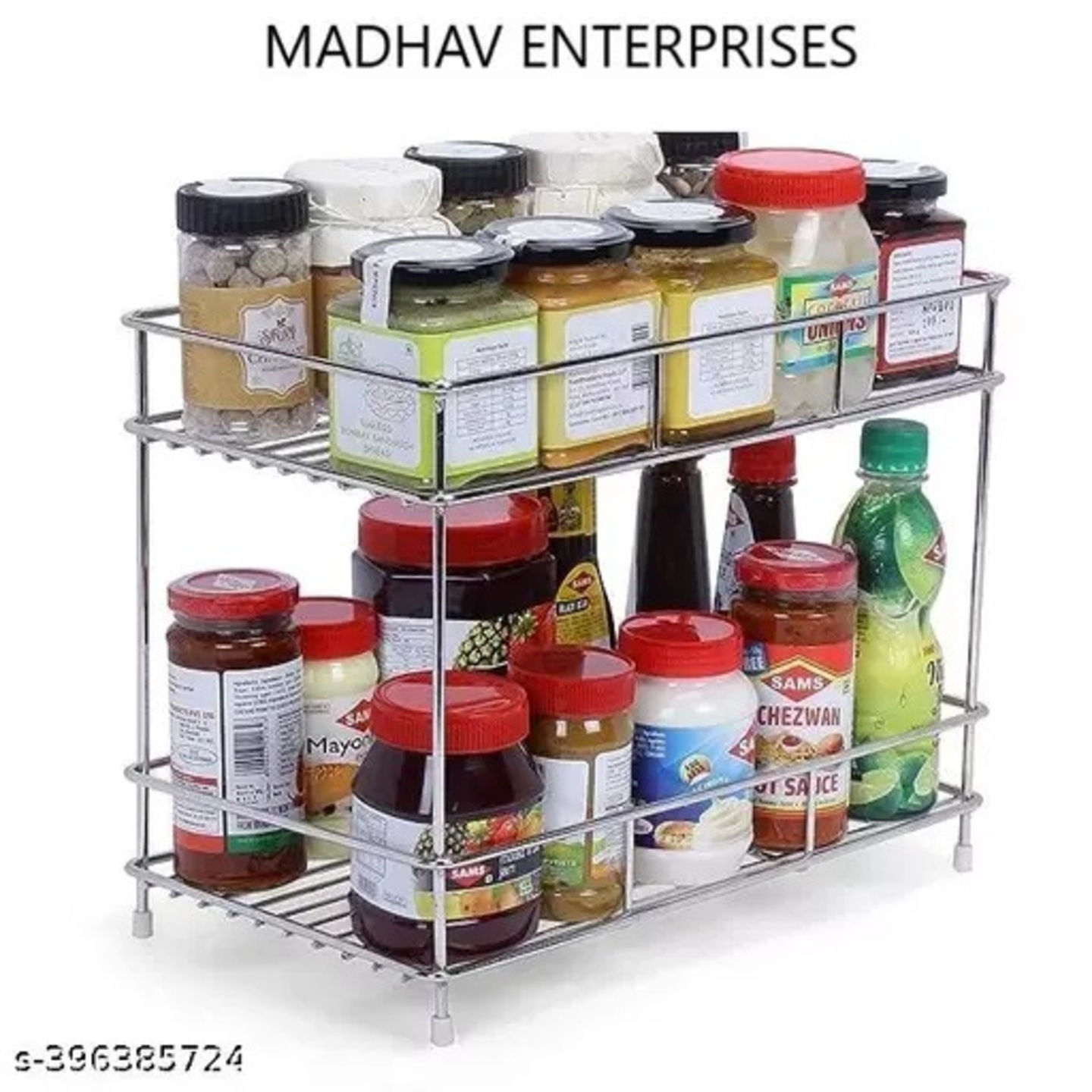 Stainless Steel Multipurpose 2 Layer Kitchen Spice Rack 2.0 , Mixer2 & Jar Stand2 |Kitchen Organizer 2.0 | Modular Kitchen Storage Rack 2.0 | Bartan Stand2.0 | Bath Storage2.0|