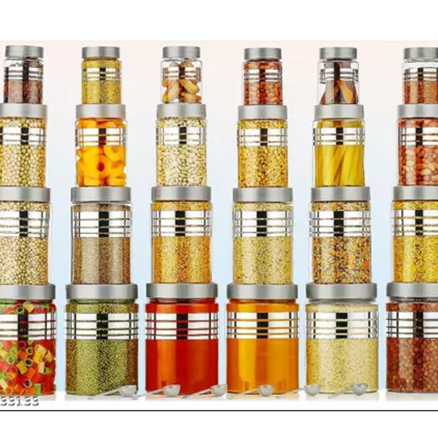 SILVER STONE CONTAINER SET OF 24 PCS PCS, 250ML,350ML, 650ML, 1200ML