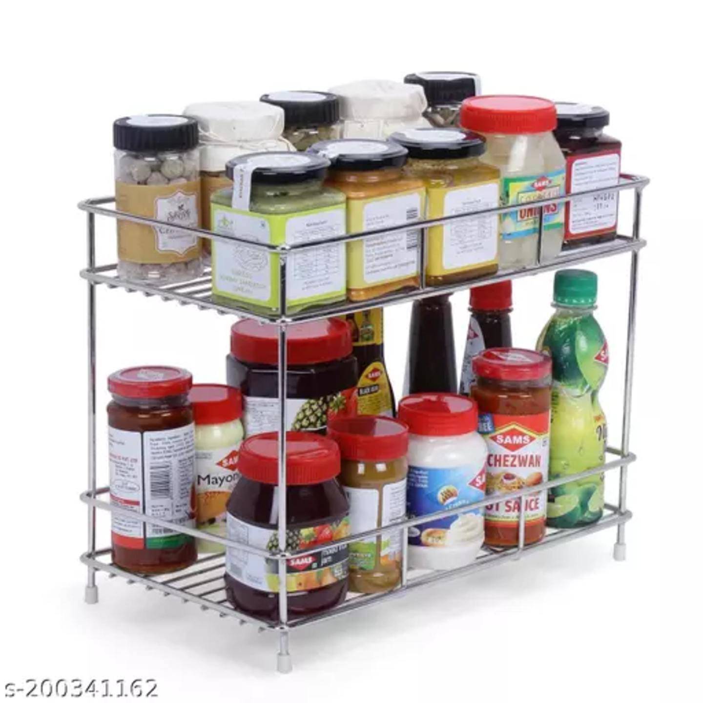 NEXO Big Size Stainless Steel 2 Layer Kitchen Spice Rack, Modular Kitchen Storage Rack, Kitchen Organizer Multipurpose Storage Shelf/Rack