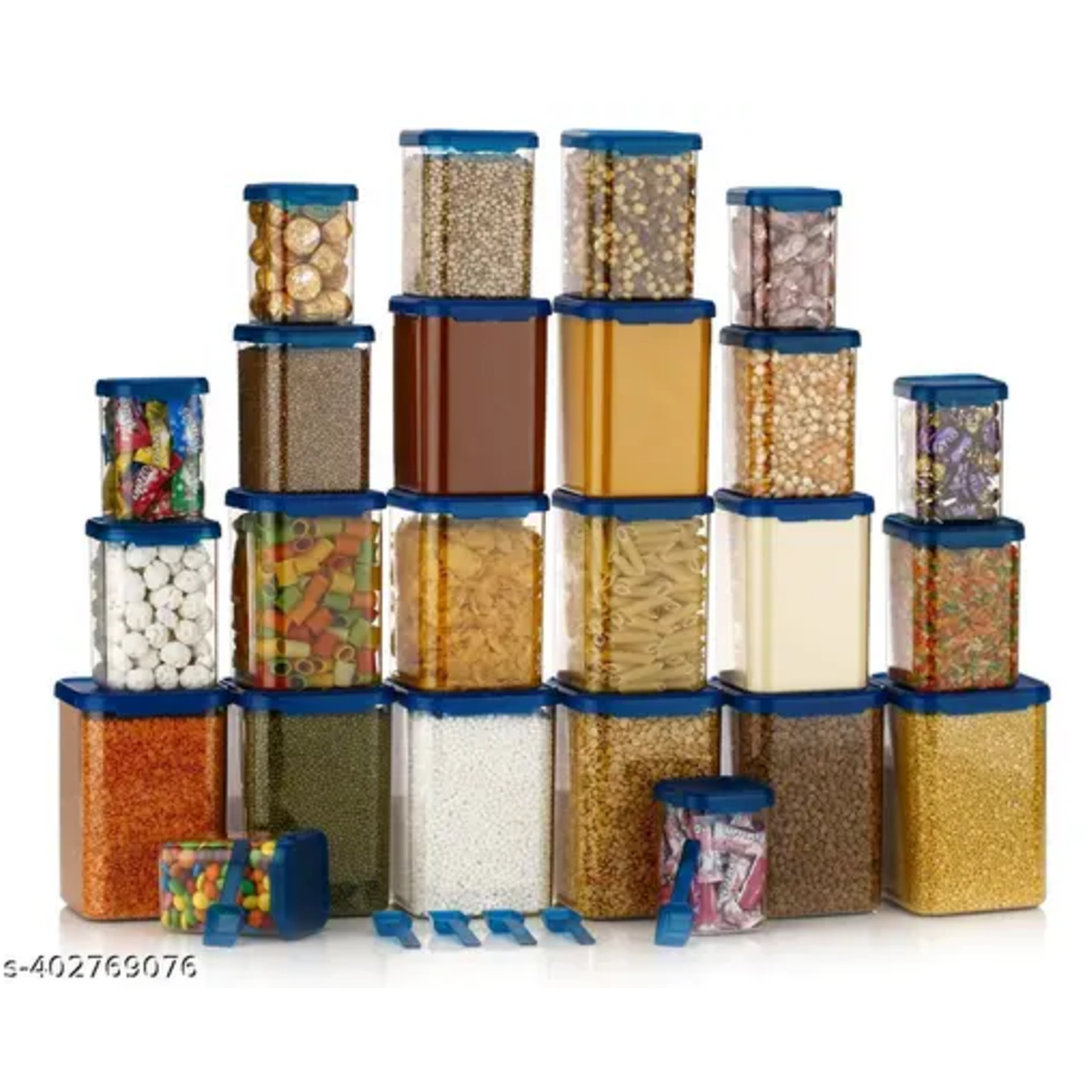 Plastic Airtight Canister Set | Food grade and BPA free canisters | Durable & Shatterproof |Air tight seal & Stackable | Free from any kind of odor | Transparent |(350ml, 650ml, 900ml, and 1400ml)