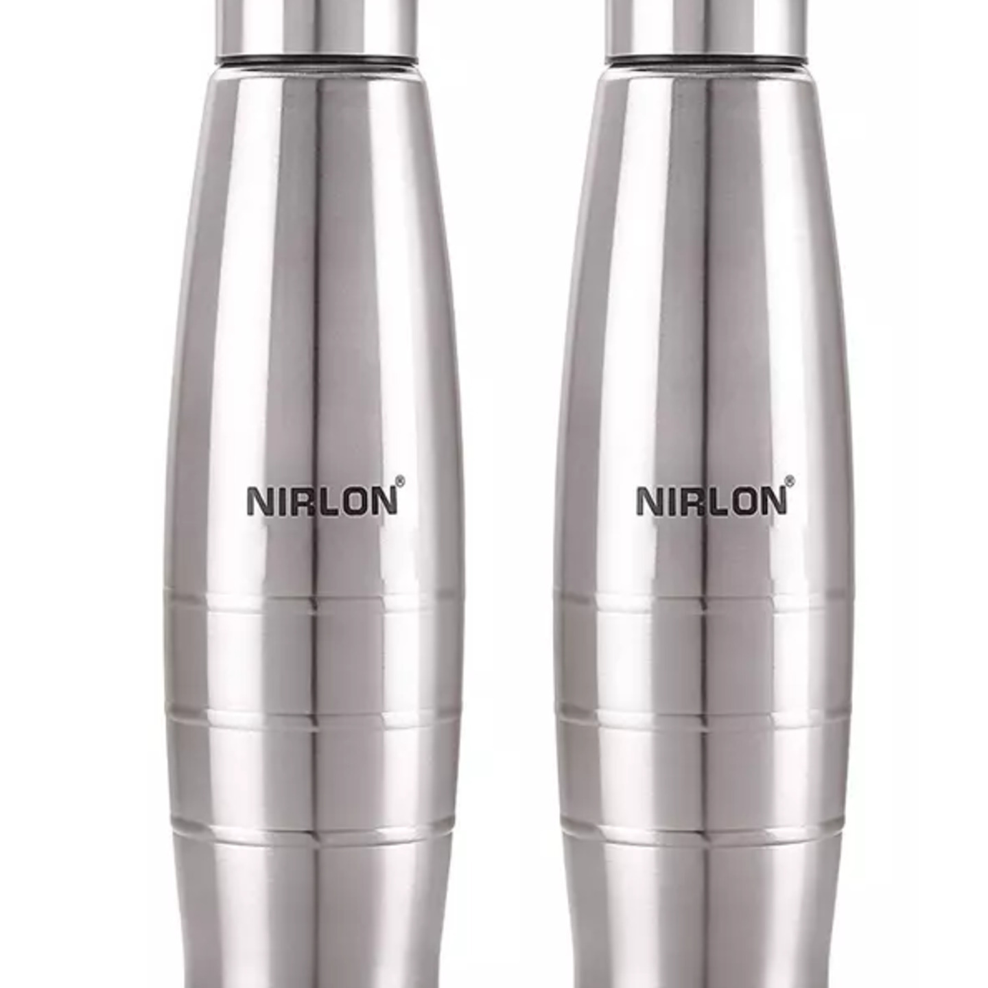 NIRLON Stainless Steel Single Wall Water Bottle/ Fridge Refrigerator Bottle/ 100% Leak Proof/ Office Bottle/ School Bottle, 1000 ML, Set of 2