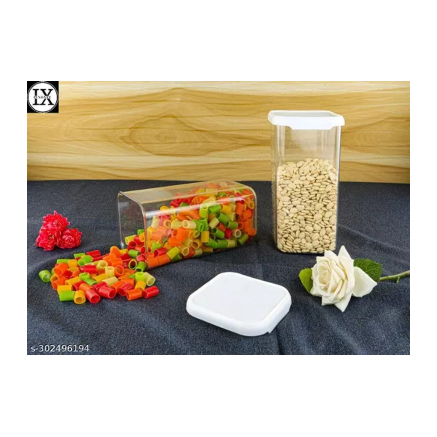 TRANSPARENT AIRTIGHT CONTAINER/1100ML JAR(PACK OF 12, WHITE)